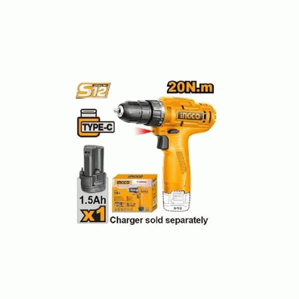 دریل پیچ گوشتی شارژی ۱۲ ولت اینکو مدل cdli12456|سری سوپر اینکو