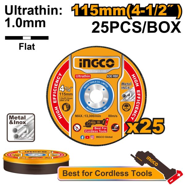 سنگ استیل‌بر مینی 115 میلی متر اینکو سری تمام صنعتی مدل MCD11011525