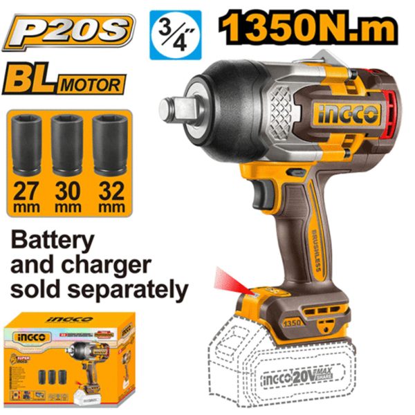 بکس شارژی 3/4 اینچ سوپر اینکو مدل CIWLI201351 | سری حرفه‌ای و صنعتی