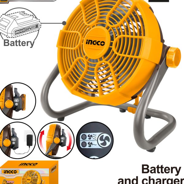 پنکه شارژی ۱۱ اینچ سوپر اینکو CFALI2002 | سری صنعتی و حرفه‌ای