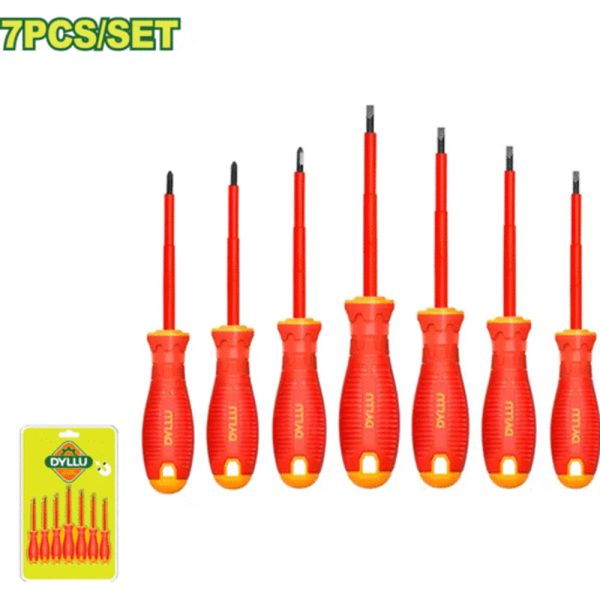 مجموعه ۷ عددی پیچ‌گوشتی عایق‌دار دایلو مدل DTSS7407 | ابزار صنعتی حرفه‌ای