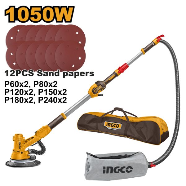 دستگاه سنباده زن دیواری 1050 وات سوپر اینکو سری حرفه ای مدل DWS105016