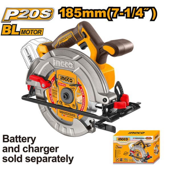 اره دیسک شارژی ۱۸۵ میلی‌متری سوپر اینکو براشلس CSLI1851 | سری حرفه‌ای